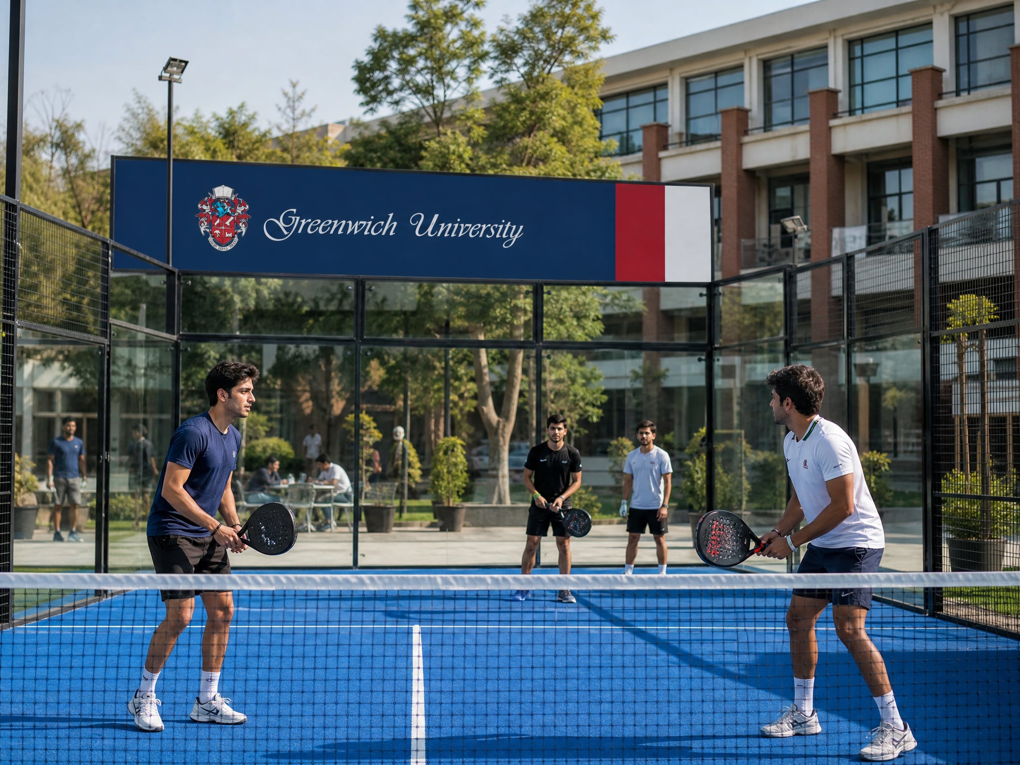 Greenwich University padel courts on campus