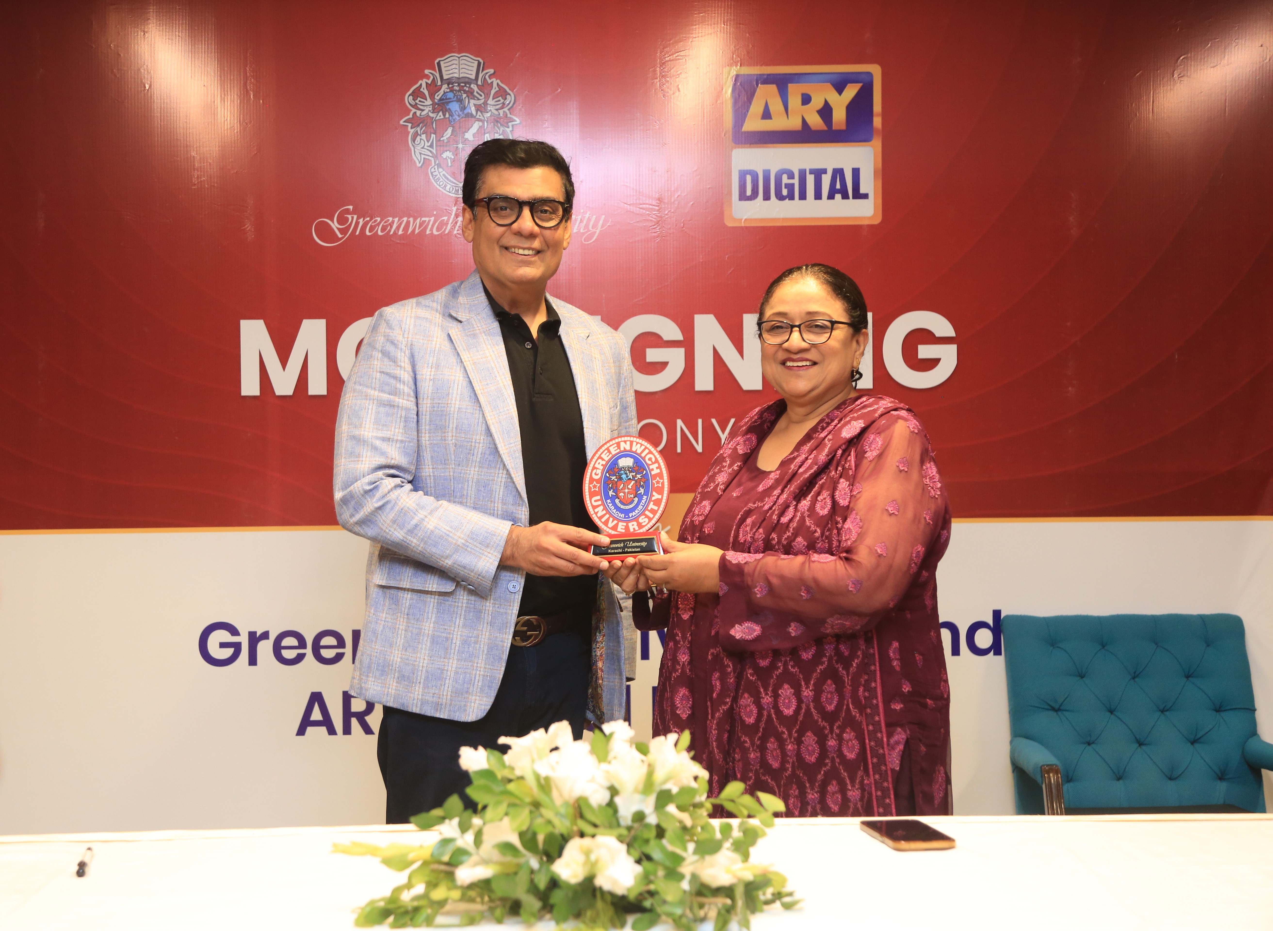 ARY School of Media Studies. Greenwich University and ARY Digital MoU signing