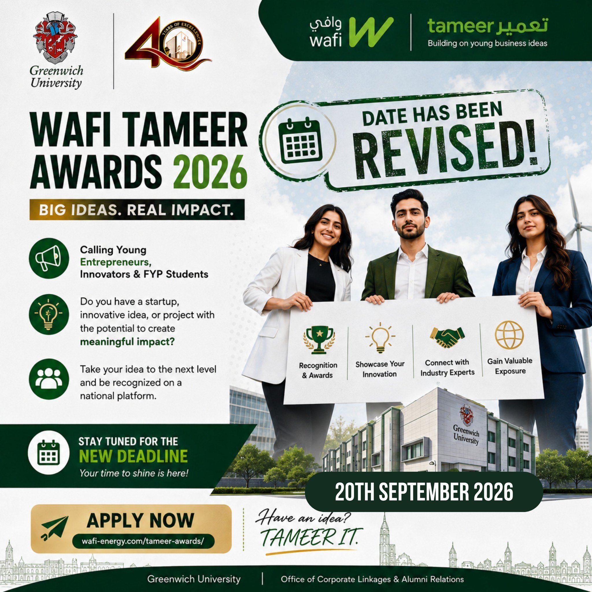 Wafi Tameer Awards 2026 — Applications Now Open — photo 1 of 1