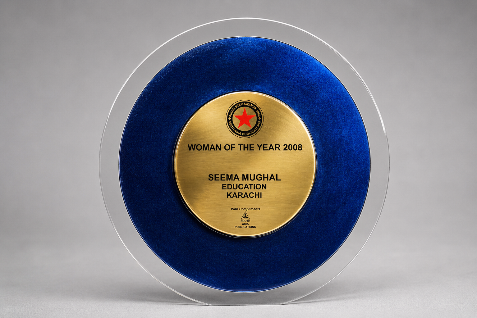 Woman of the Year 2008 in Education, Karachi, for Seema Mughal
